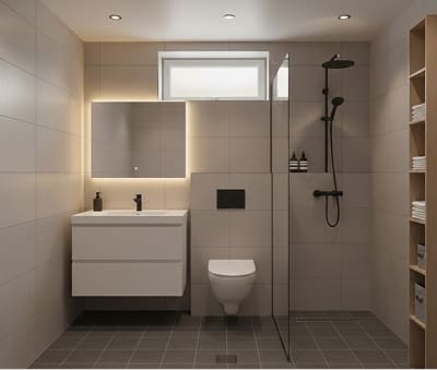 Nytt badrum i källare eller souterräng