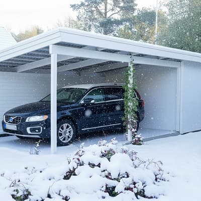 Detaljbild av carport/garage