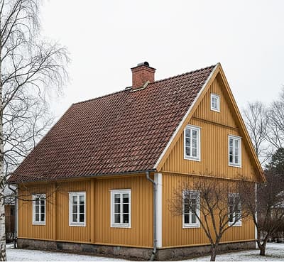 Äldre villa med kallvind