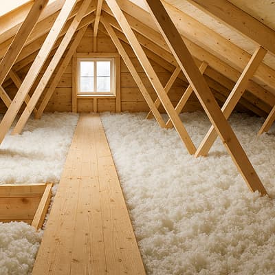 Lösullsisolering på vindsbjälklag
