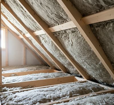 Vindutrymme med isolering